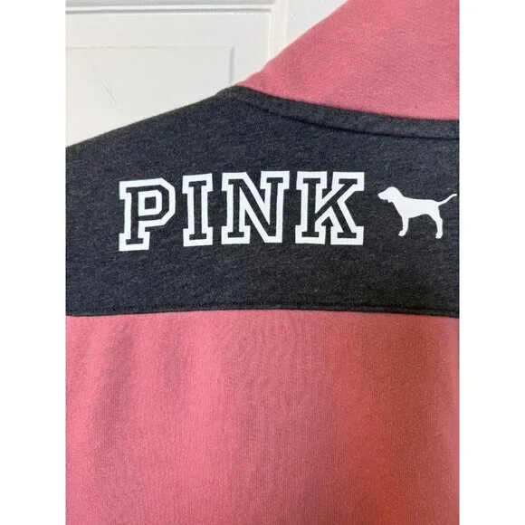 Victoria's Secret Pink Women's Mauve Pink 1/4 Zip Pullover Sweatshirt Size XS - Picture 7 of 12